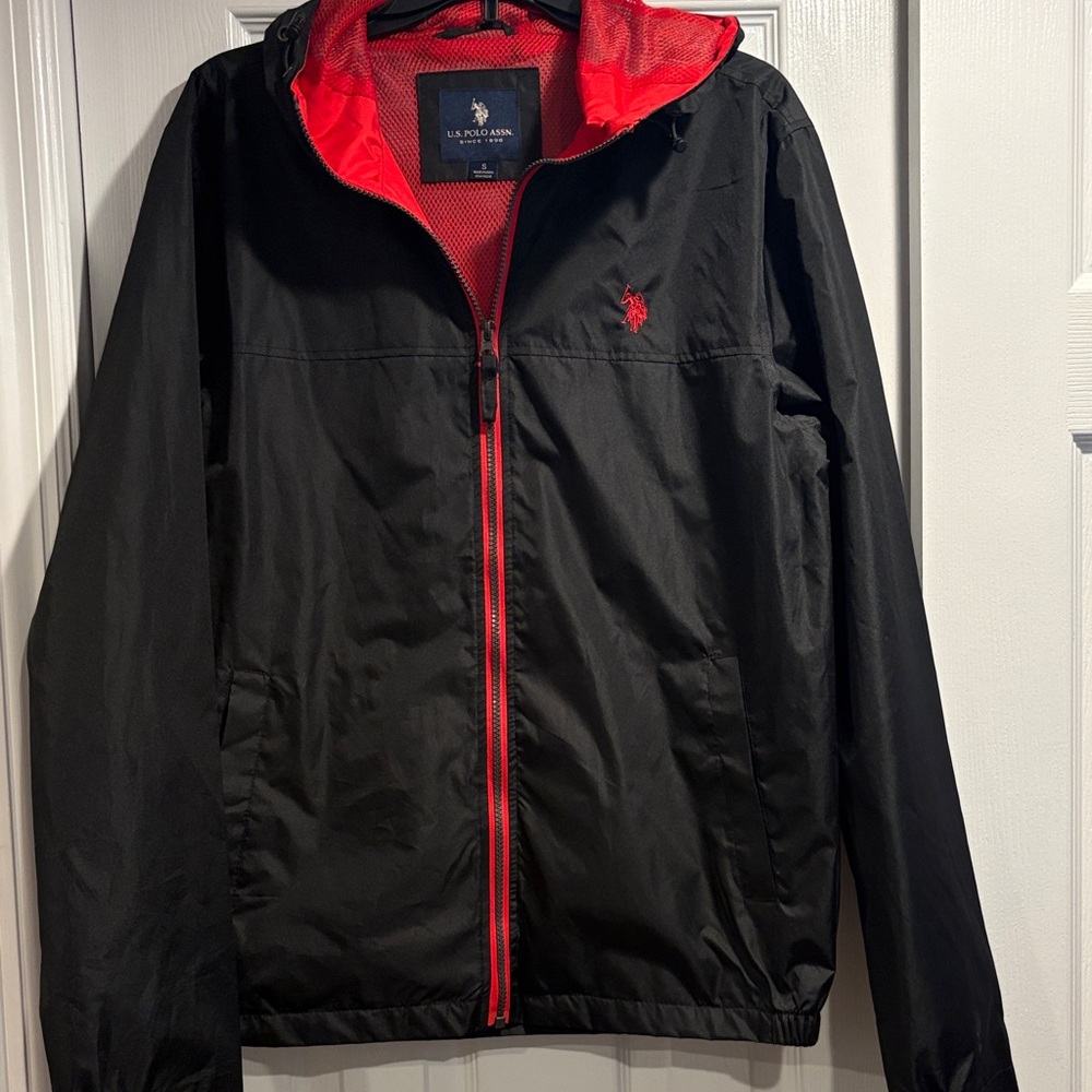 U.S. Polo Assn. Black Jacket with Red Lining & Trim